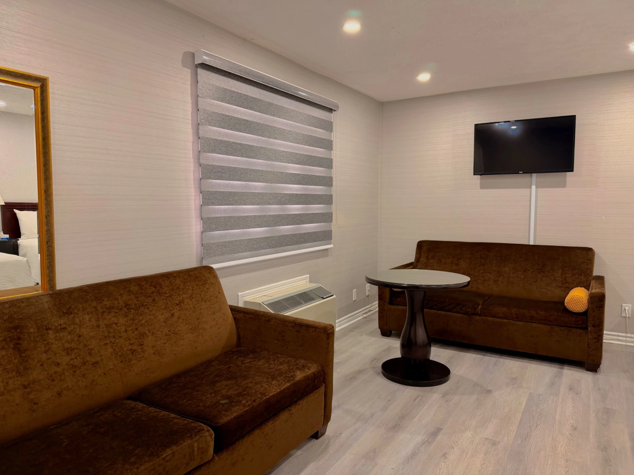 Two double-sized sofa beds inside the Deluxe Family Room